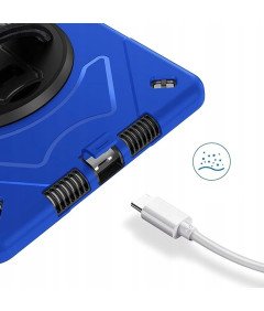 Ohišje za iPad 9/8/7 10,2" s stojalom in naramnico Modro