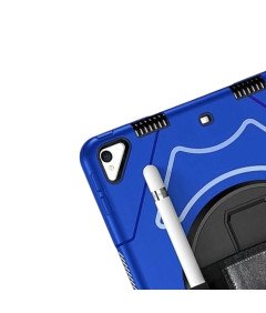 Ohišje za iPad 9/8/7 10,2" s stojalom in naramnico Modro