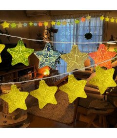 NLNEY LED luči z zvezdami - 6 m, 8 načinov, dekoracija (zvezde, topla bela)