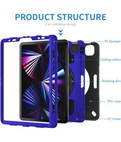 Etui do iPad 9/8/7 10.2" Pancerne z Obrotową Podstawką Czarne
