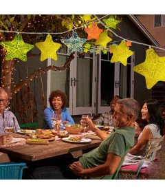 NLNEY LED luči z zvezdami - 6 m, 8 načinov, dekoracija (zvezde, topla bela)