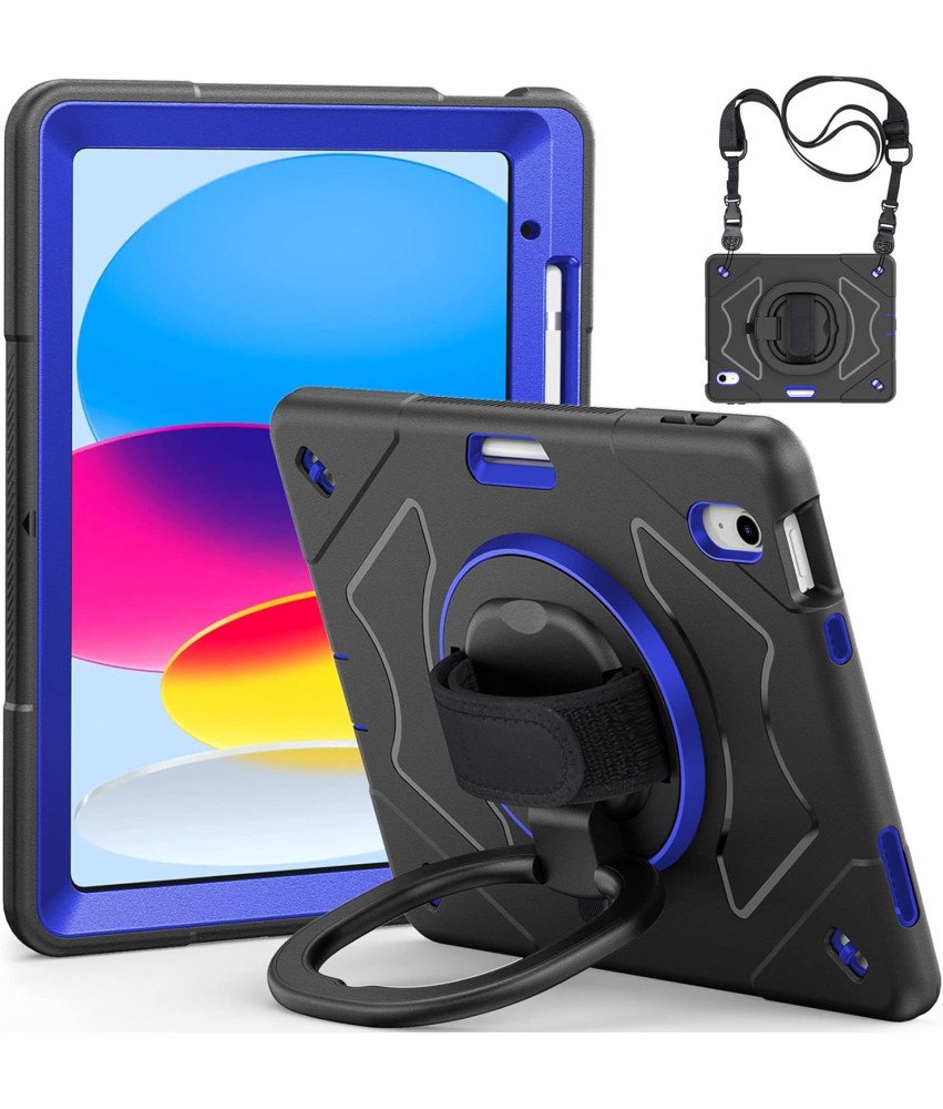 Ohišje za iPad Pro 11/Air 5/4 s stojalom in naramnico Črno