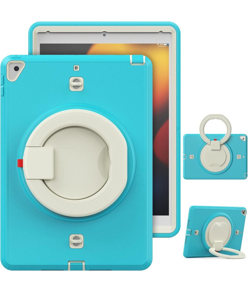 Etui do iPad 9/8/7 10.2” Pancerne z Obrotową Podstawką Turkusowe