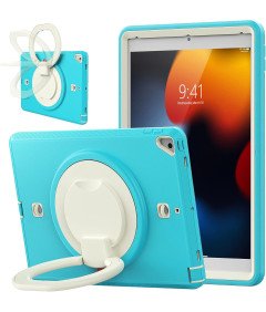 Etui do iPad 9/8/7 10.2” Pancerne z Obrotową Podstawką Turkusowe