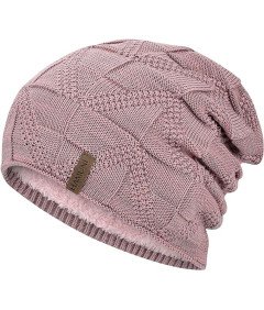 HAMUNI Czapka Zimowa - Oddychająca, miękka, polarowa, Różowa ONE SIZE