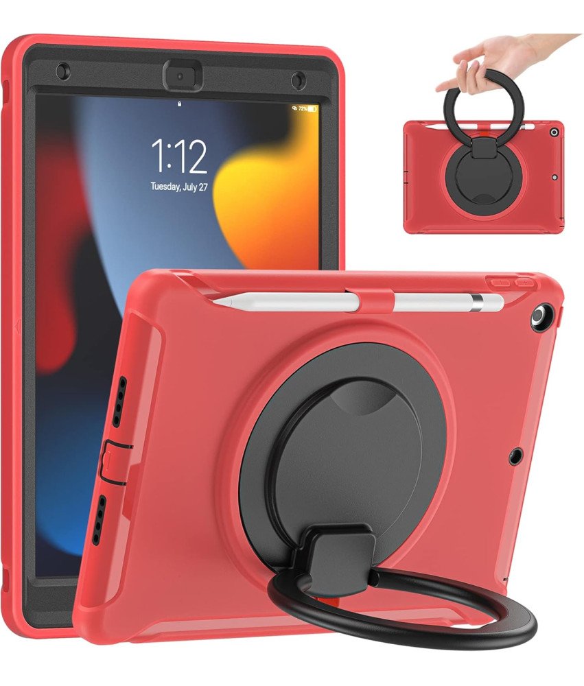 Etui do iPad 10.2” Pancerne z Obrotową Podstawką Czerwony