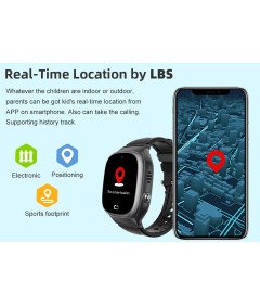 Vodoodporna otroška pametna ura z GPS in komunikacijo Roza