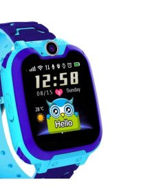 Vodoodporna otroška pametna ura modre barve z GPS in SOS funkcijo