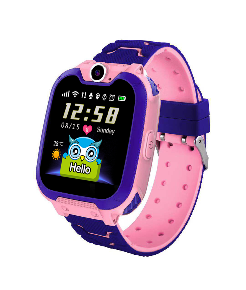 Vodoodporna roza otroška pametna ura z GPS in načinom za učilnico
