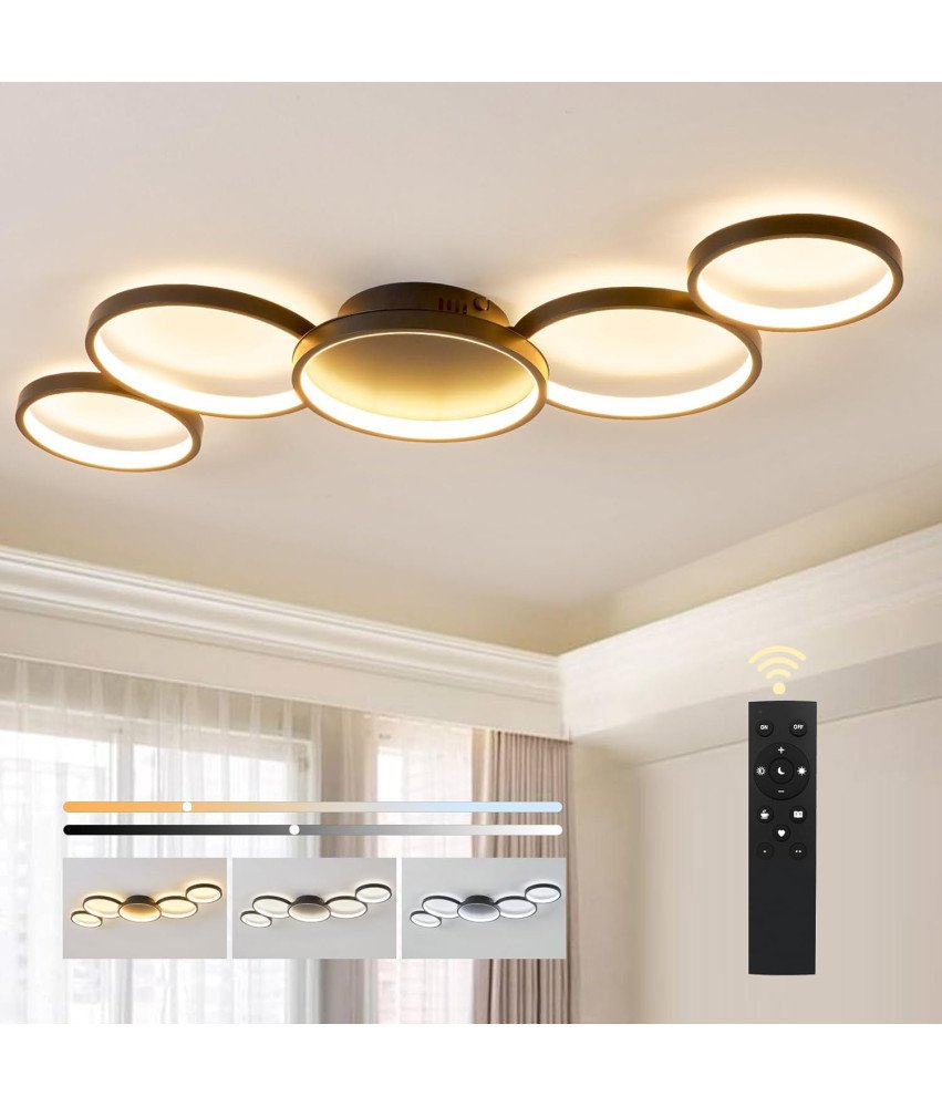Lampa Sufitowa LED Sterowana Pilotem Regulowana 50W 6500K 100cm Czarna