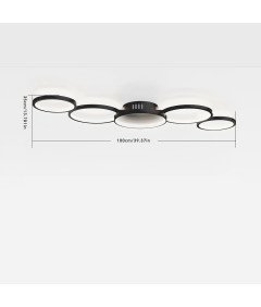 Lampa Sufitowa LED Sterowana Pilotem Regulowana 50W 6500K 100cm Czarna