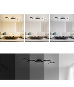 Lampa Sufitowa LED Sterowana Pilotem Regulowana 50W 6500K 100cm Czarna