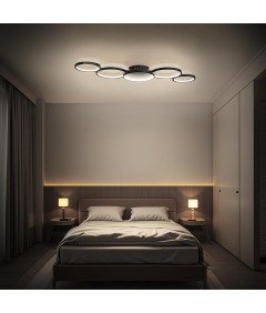 Lampa Sufitowa LED Sterowana Pilotem Regulowana 50W 6500K 100cm Czarna