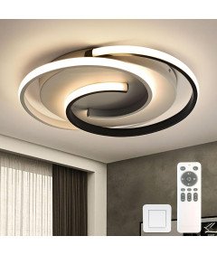 Stropna svetilka LED z daljinskim upravljalnikom 32W 6500K 40 cm črna