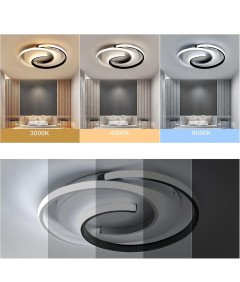 Stropna svetilka LED z daljinskim upravljalnikom 32W 6500K 40 cm črna