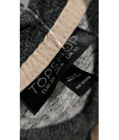 TOPSHOP Cienki Sweter Damski Bez Kaptura Długi Rękaw Rozmiar 38 Szary