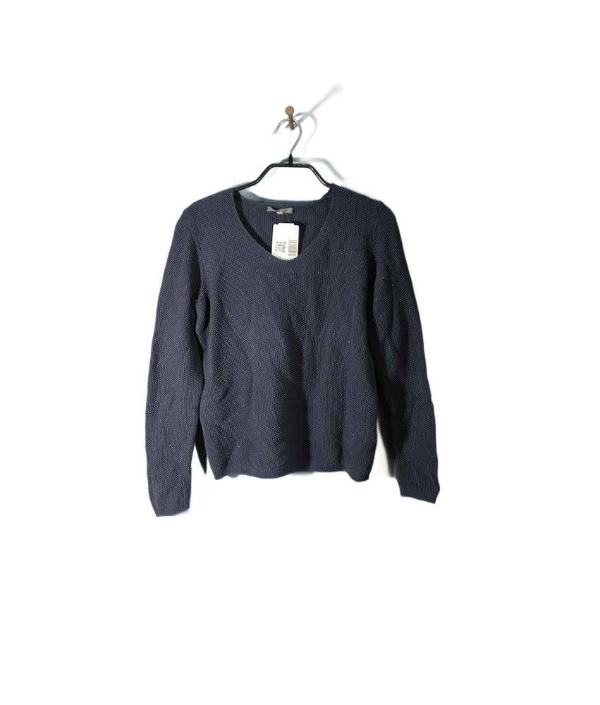 MONTEGO Sweter Damski Granatowy z Fioletowym Brokatem Rozmiar M