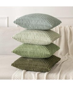 MIULEE, Komplet 2 zelenih prevlek za blazino, manšestr, 45x45 cm