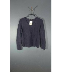 MONTEGO Sweter Damski Granatowy z Fioletowym Brokatem Rozmiar M