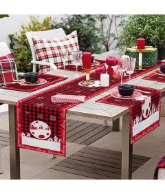 Bieżnik Świąteczny na Stół Obrus na Boże Narodzenie 33x230 cm Czerwony