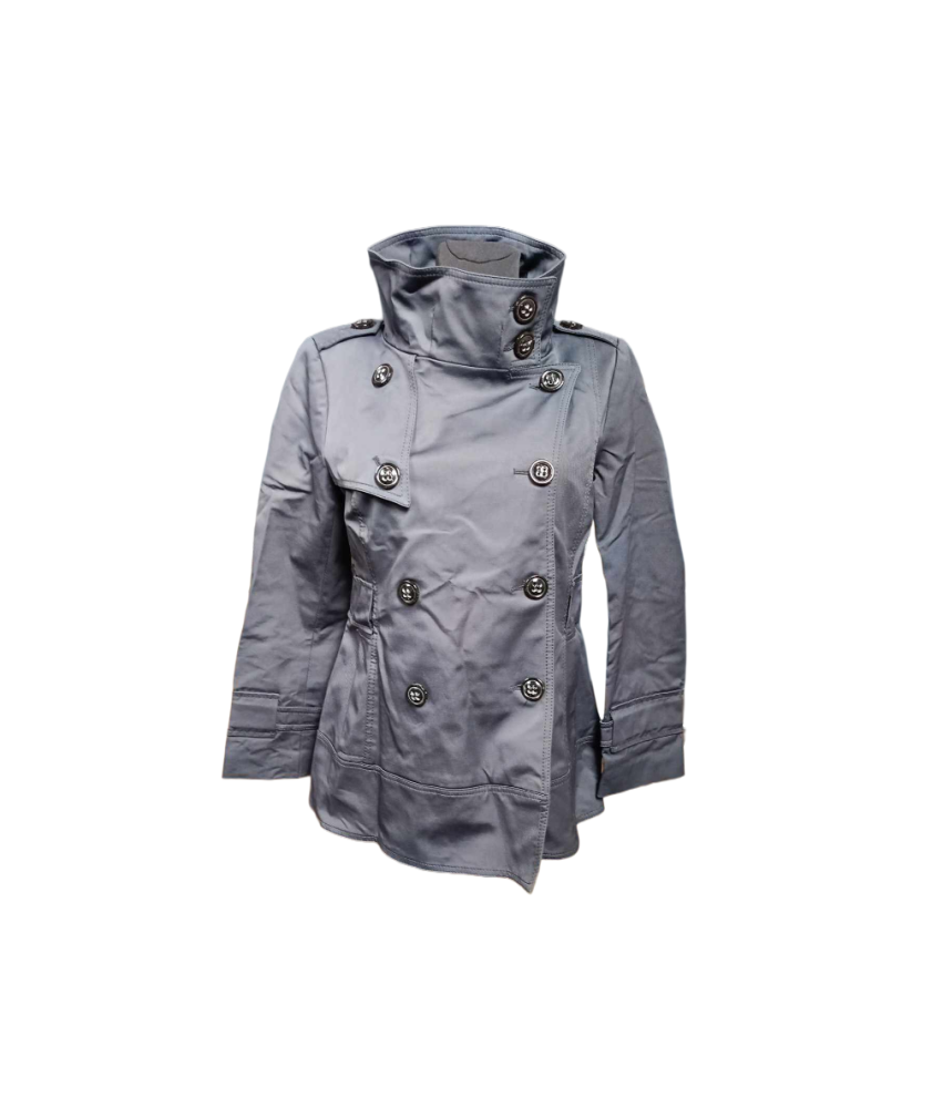 Zara ženske kratke mornarsko modre Button-down plašč velikost L