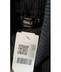 ONLY Czarny Sweter Damski z Golfem Ciepły Elegancki Rozmiar S