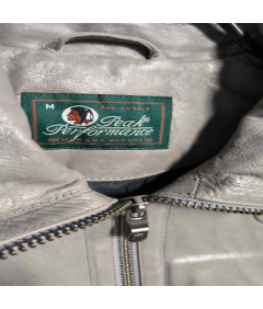 Peak Performance Damska Skórzana Kurtka Vintage Elegancka Szara M