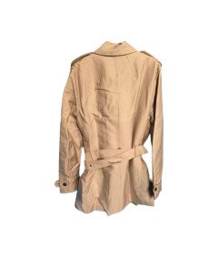 TRENCHCOAT Damski Płaszcz na Guziki z Paskiem Stylowy Beżowy L