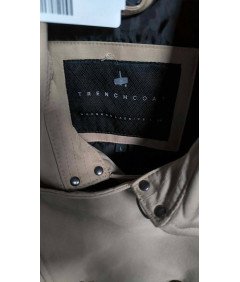 TRENCHCOAT Ženski plašč z gumbom in pasom Elegantna bež barva L