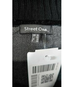 Street One Damski Ciepły Sweter z Golfem w Paski Szary Rozmiar 36