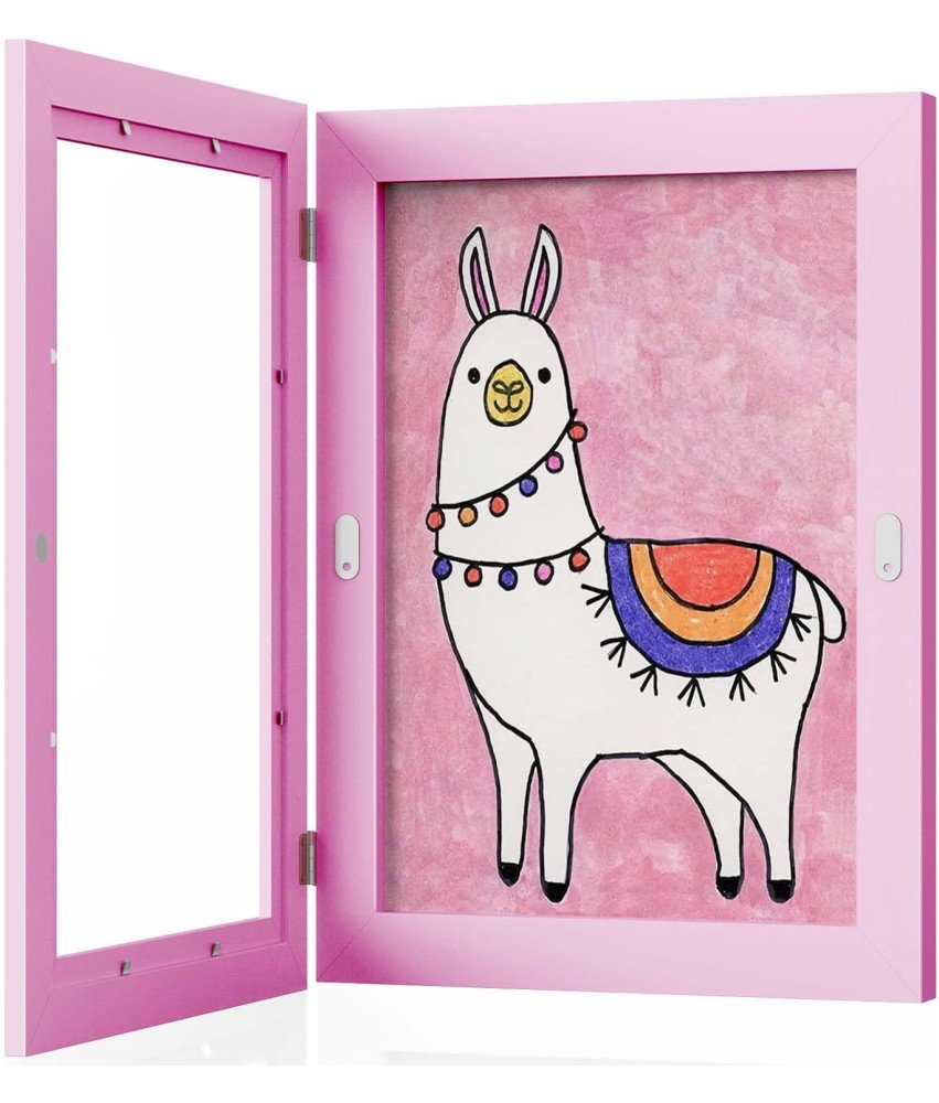 Fotografski okvir Otroške risbe A4 Leseni roza 27 x 35 cm