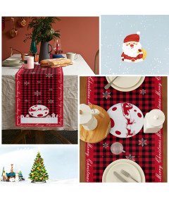 Bieżnik Świąteczny na Stół Obrus na Boże Narodzenie 33x230 cm Czerwony