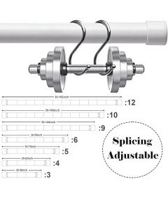 Karnisz do Zasłon ze Stali Nierdzewnej Regulowany 76-395 cm Srebrny