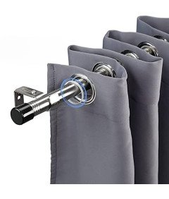 Karnisz do Zasłon ze Stali Nierdzewnej Regulowany 76-395 cm Srebrny