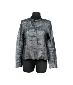 DAY Ženska svetleča jakna Elegantna srebrna velikost 36