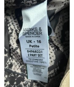 MARKS & Spencer Damski Plaszcz z Paskiem Stylowy Modny Piaskowy 16 UK
