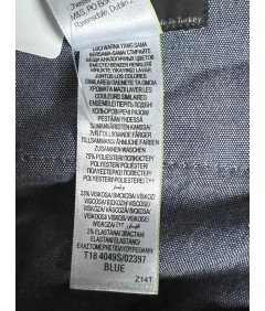 M&S Spodnie Męskie w Kratę Skinny Eleganckie Granatowe W86 L84
