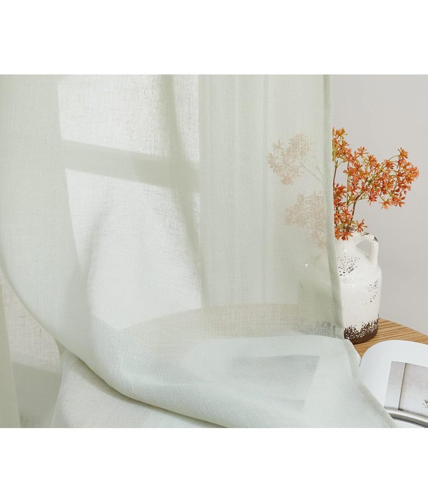 PONY DANCE Zasłony Półprzezroczyste Biało-Zielone 2 sztuki 245x140 cm