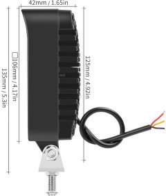 SUFEMOTEC LED delovne luči z rumeno svetlobo 11,5 cm 12 V 2 kosa.