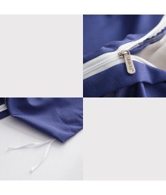 MR and HM Komplet posteljnine iz mikrovlaken 135x200 cm 80x80 cm mornarsko modra