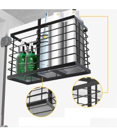 LOPYXBR Komplet 2 polic s sušilnimi držali brez vrtanja črna
