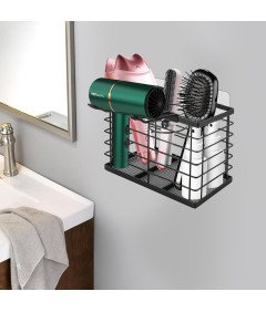 LOPYXBR Komplet 2 polic s sušilnimi držali brez vrtanja črna