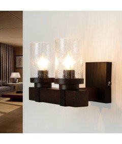 Stenska svetilka Light-Erlebnisse Elegantna Vintage rjava in črna