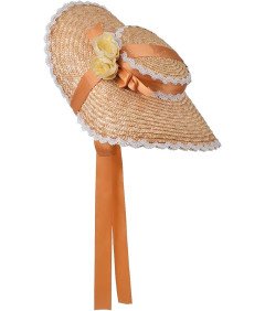 COSDREAMER Sončni klobuk s cvetovi in rumenimi trakovi