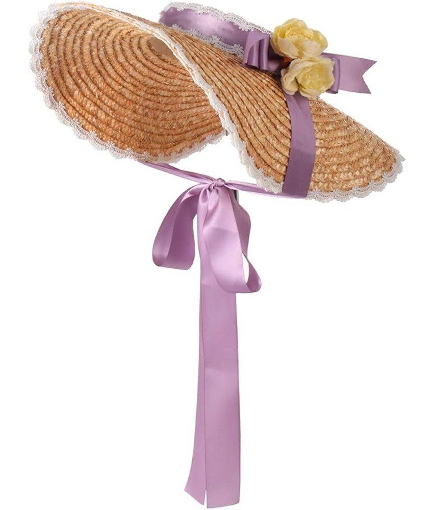 Słomkowy Kapelusz Duży Na Lato Przeciwsłoneczny z Kwiatami i Wstążkami