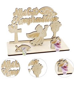 Kreatywny Prezent na Bierzmowanie Drewniany Anioł 25x11x11 cm