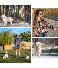 FIRSTPAW Nastavljiv oblazinjen odsevni povodec za pse 2m rdeč