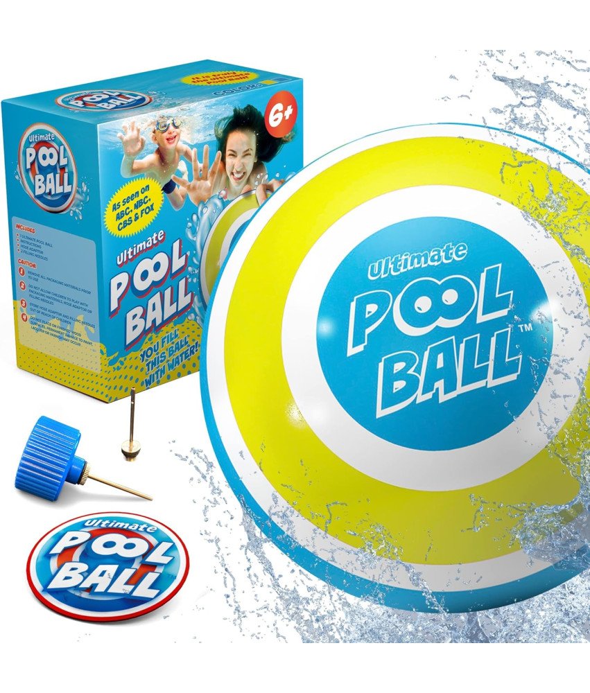 Žoga za bazen Activ Life, idealna za vodne igre, rumena in cian barva