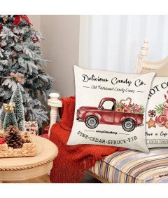 Poszewki na Poduszki Dekoracyjne Świąteczne Białe 4 szt 40x40 cm