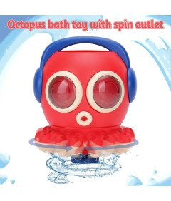 Igrača za kopanje za dojenčke, Rdeča hobotnica z vrtljivo fontano